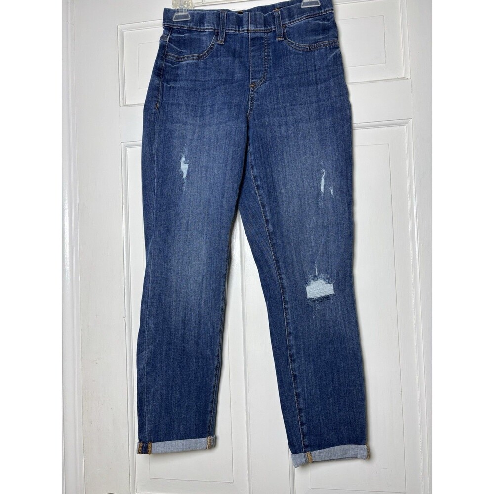 Judy Blue Boyfriend Fit Hi Elastic Waist Pull-on Cuffed Ankle Jeans SIZE 5NWOT - Picture 2 of 9